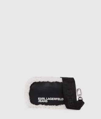 Crossbody-kameraveske i shearling