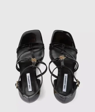 Debutante sandaler med hæl og stropp