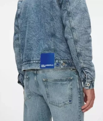 Denimjakke i shearling