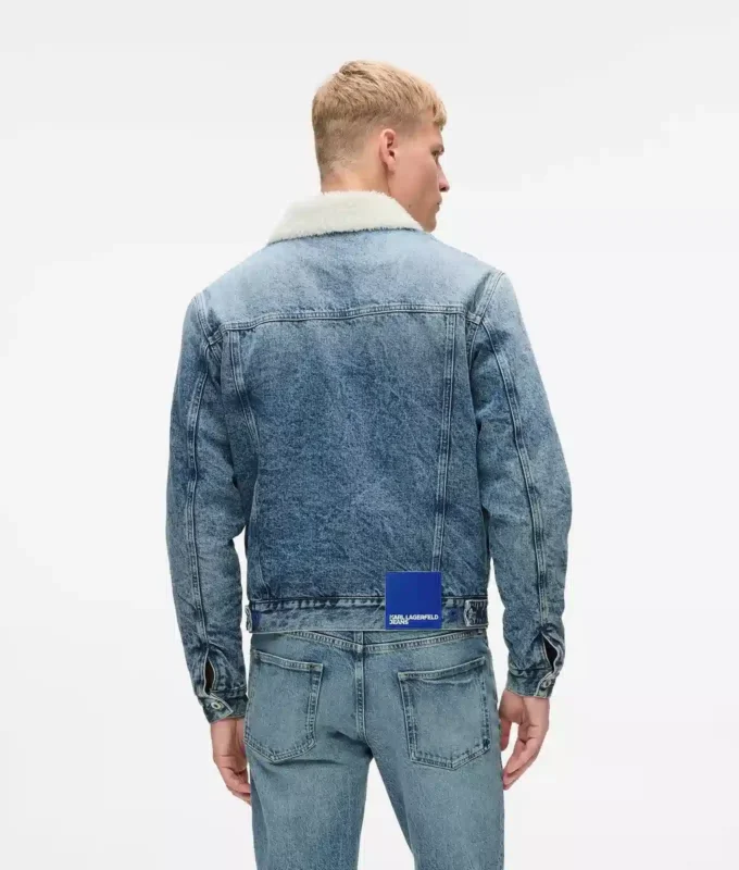 Denimjakke i shearling