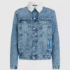 Denimjakke i shearling
