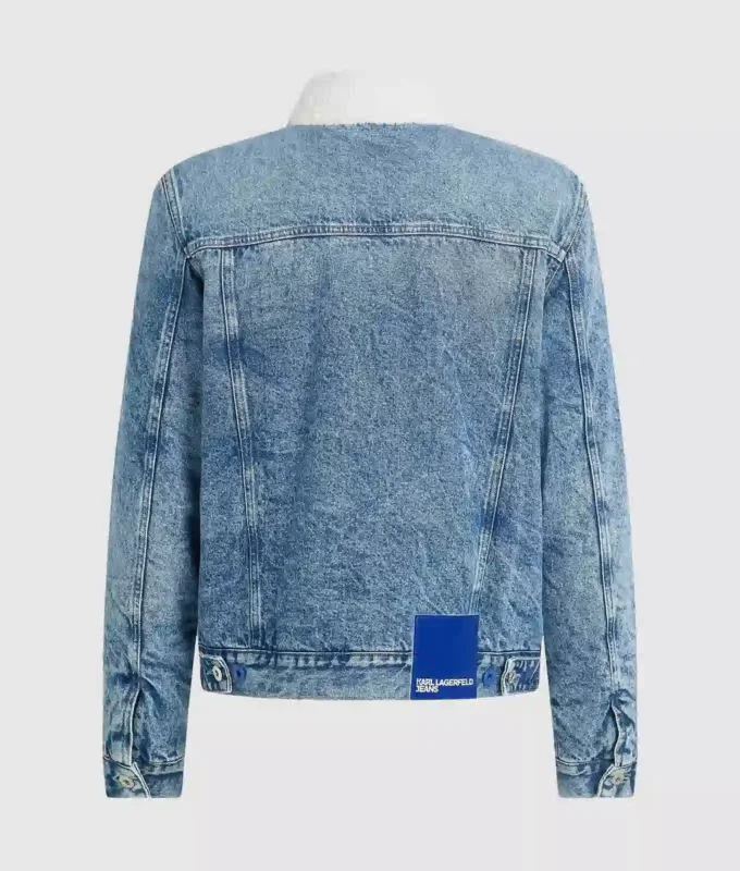 Denimjakke i shearling