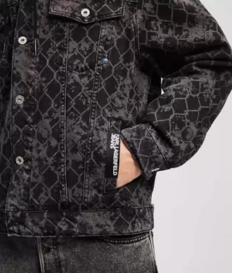 DENIMJAKKE MED ALL-OVER-TRYKK