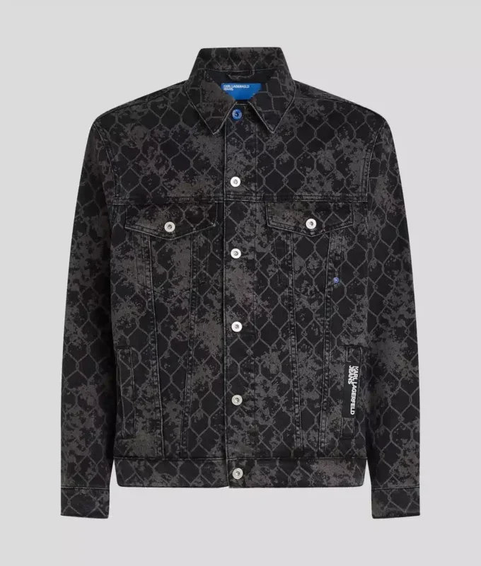 DENIMJAKKE MED ALL-OVER-TRYKK