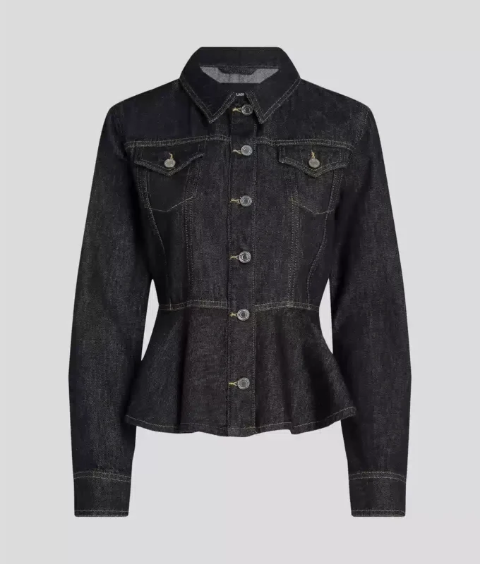 DENIMJAKKE MED KONTRASTSTING