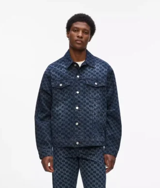 Denimjakke med Monogram-mønster over hele