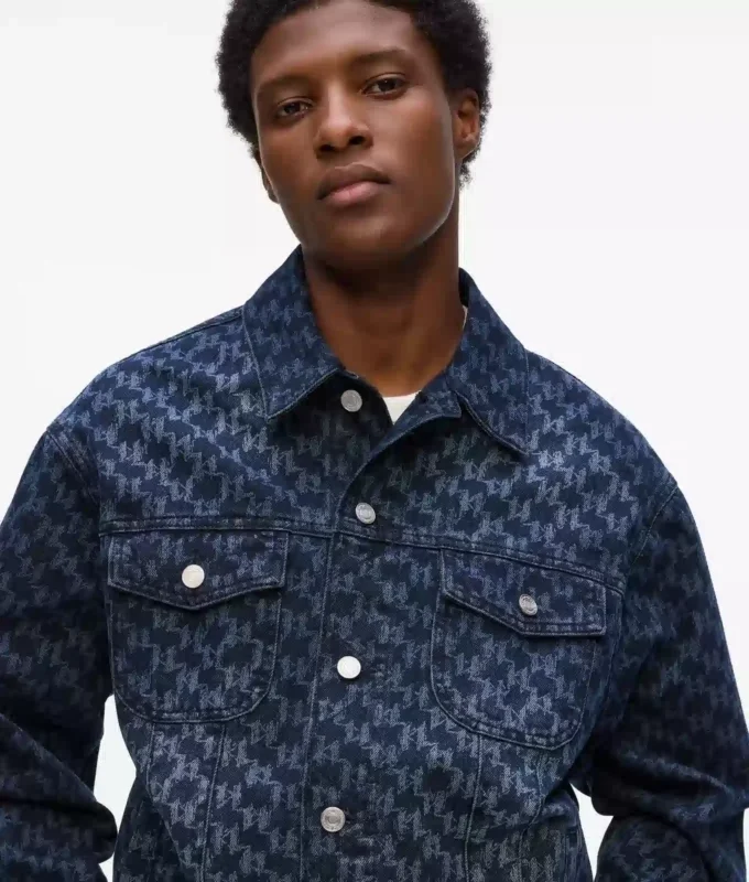 Denimjakke med Monogram-mønster over hele