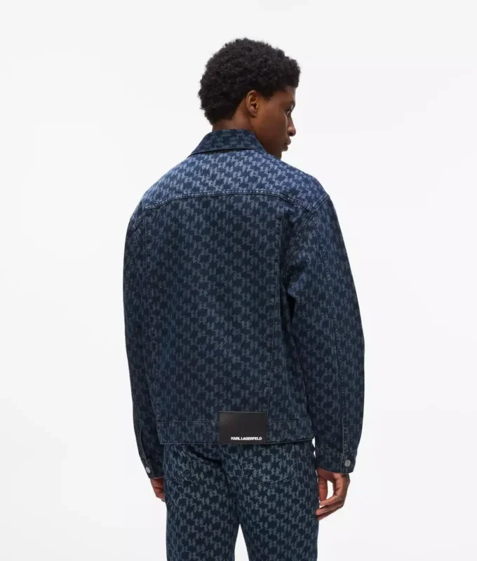 Denimjakke med Monogram-mønster over hele