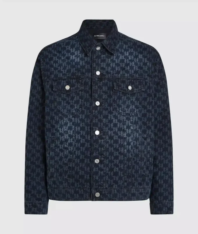 Denimjakke med Monogram-mønster over hele