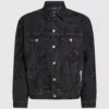Denimjakke med monogram over hele