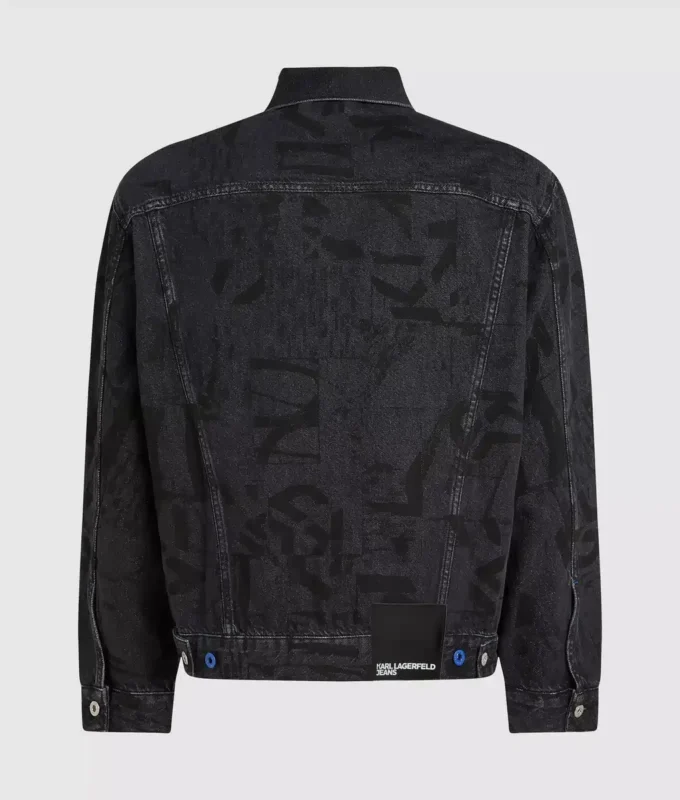 Denimjakke med monogram over hele