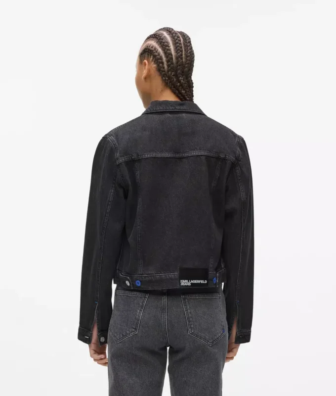 Denimjakke med snøring