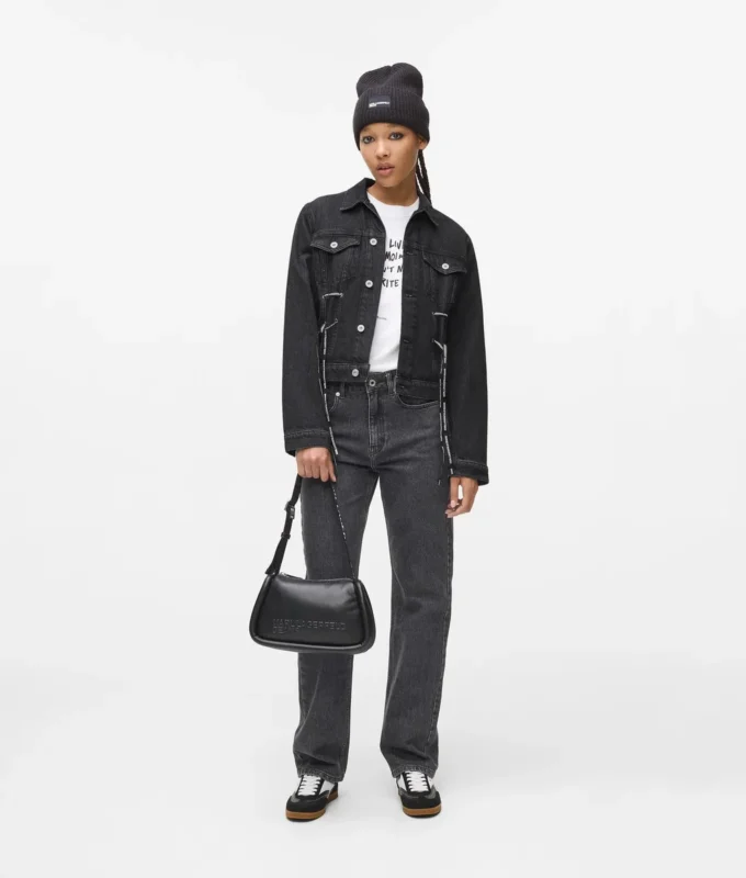 Denimjakke med snøring