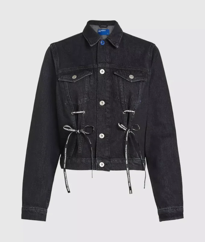 Denimjakke med snøring