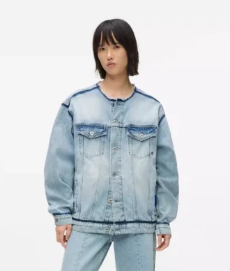 Denimjakke uten krage
