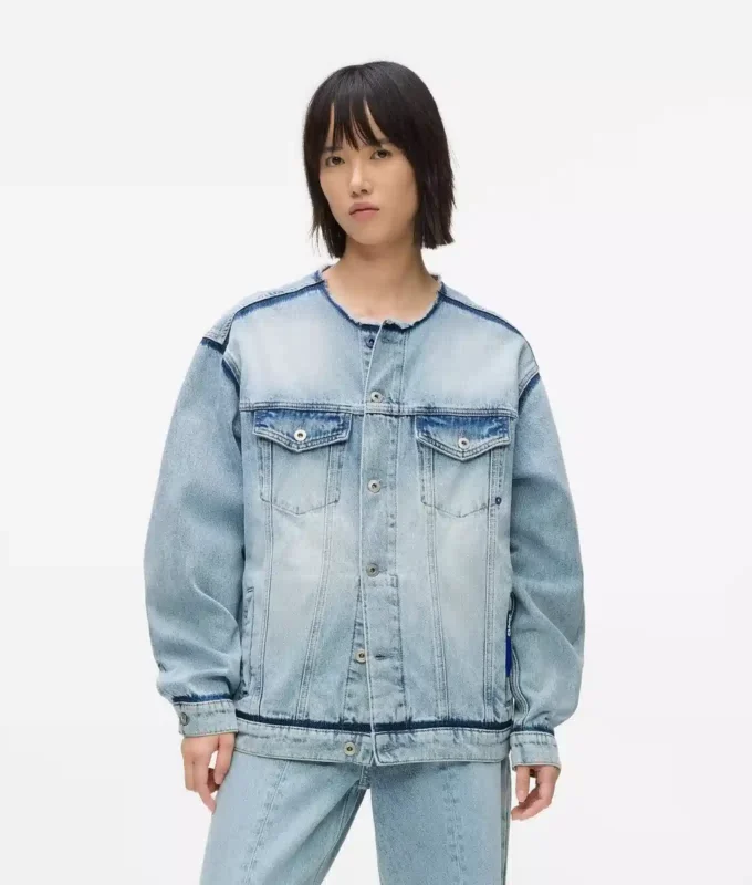 Denimjakke uten krage