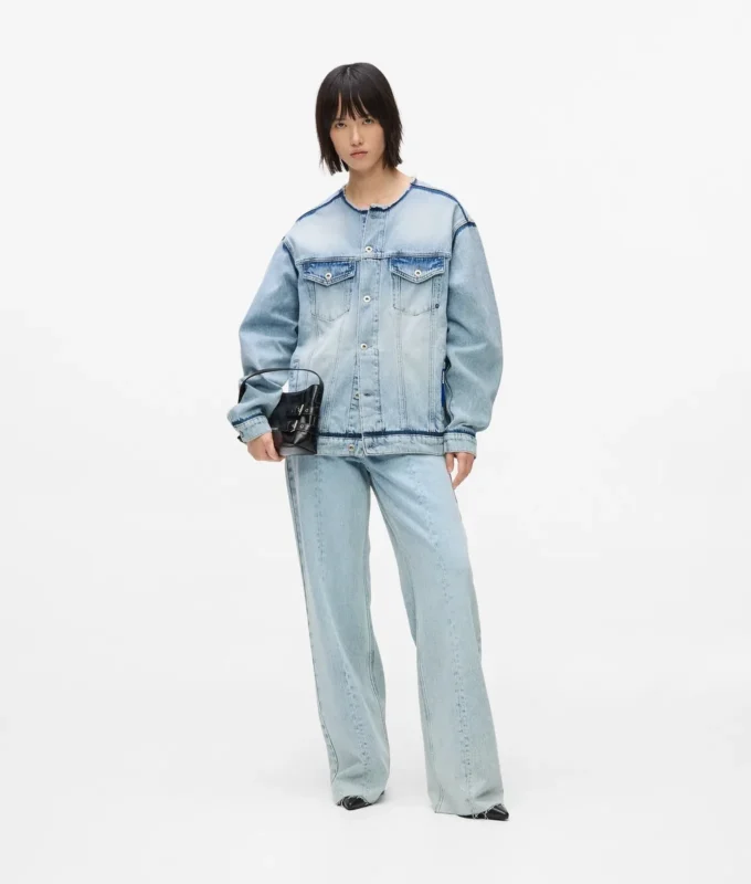 Denimjakke uten krage