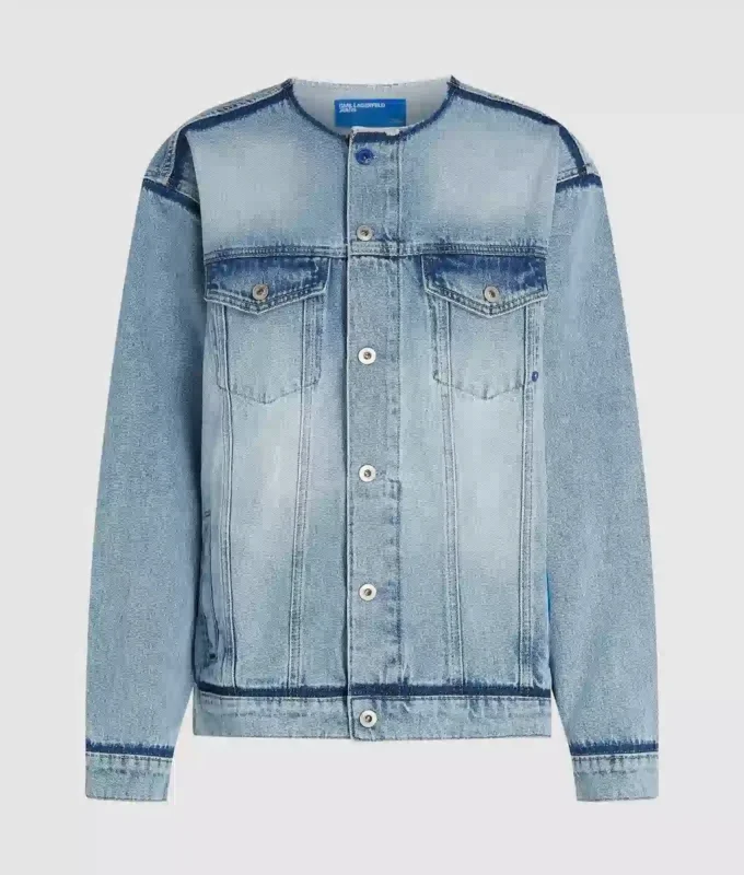 Denimjakke uten krage