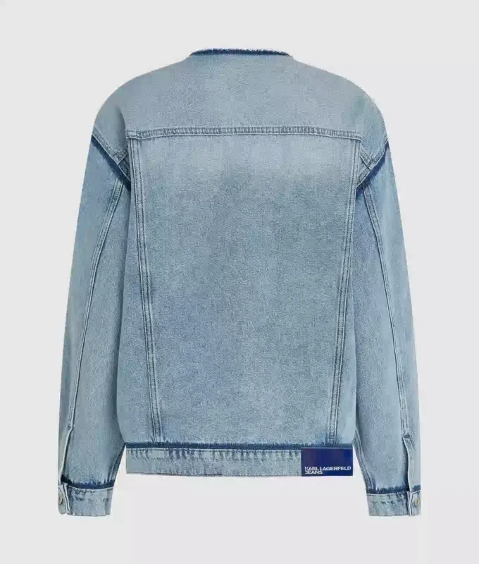 Denimjakke uten krage