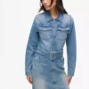 Denimkjole med belte