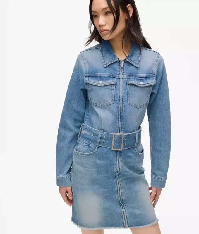 Denimkjole med belte