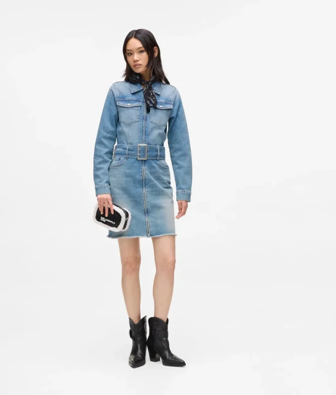 Denimkjole med belte