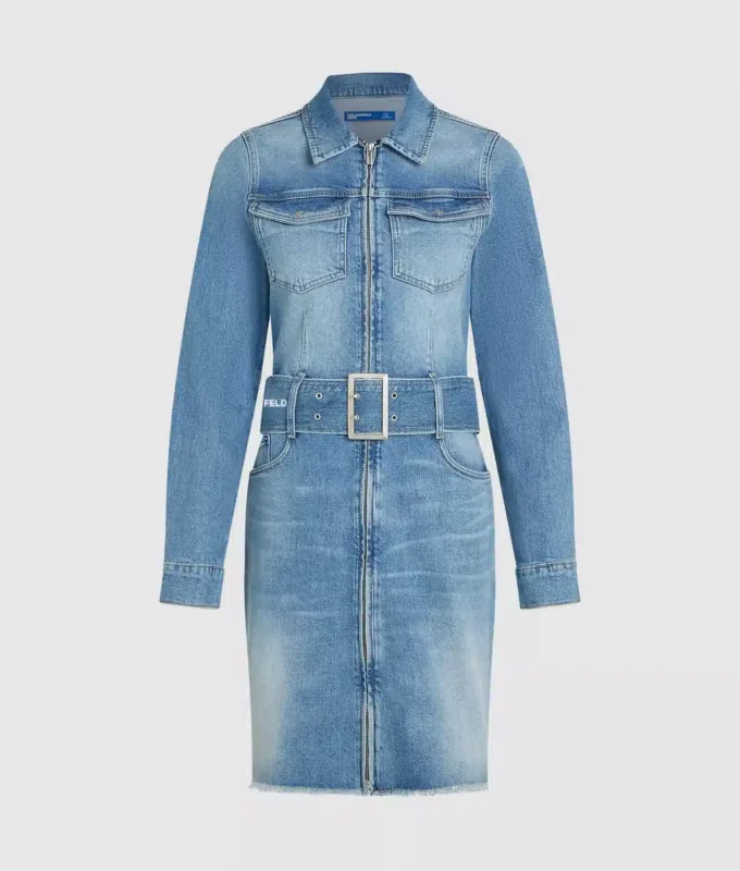 Denimkjole med belte