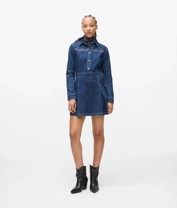 Denimkjole med nitter