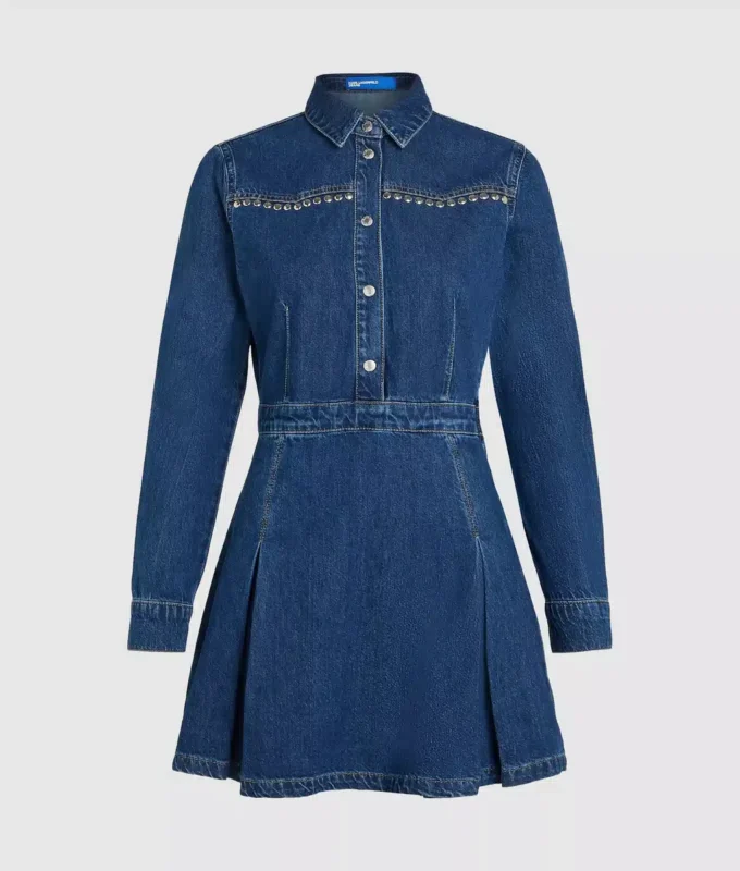 Denimkjole med nitter