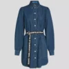 DENIMKJOLE MED PUFFERERMER