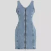 DENIMKJOLE MED V-HALS