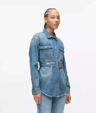 Denimskjorte med belte