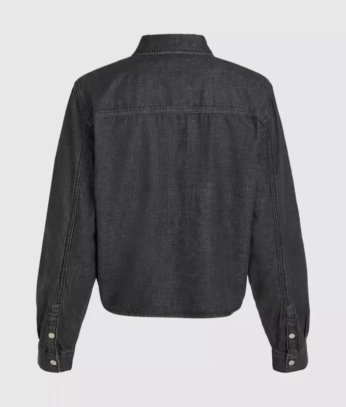 Denimskjorte med knute foran