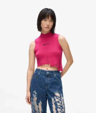 Distressed strikket topp