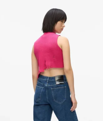 Distressed strikket topp
