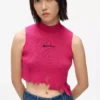 Distressed strikket topp