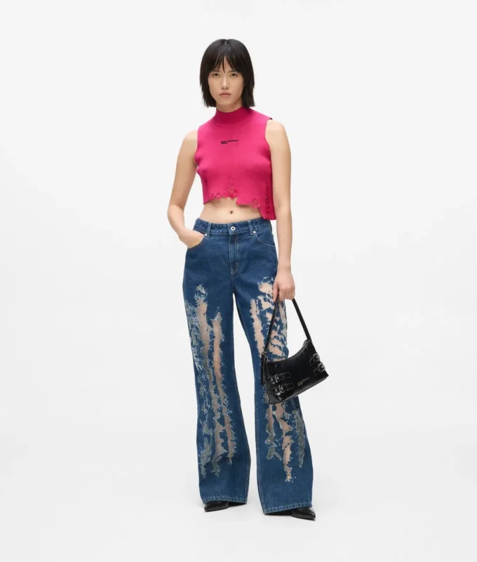 Distressed strikket topp