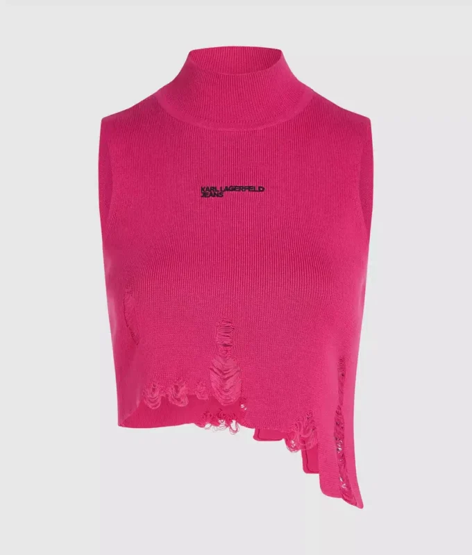 Distressed strikket topp