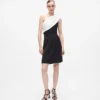 Draped one-shoulder dress