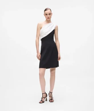 Draped one-shoulder dress