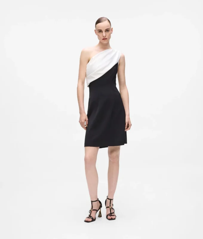 Draped one-shoulder dress