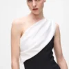 Draped one-shoulder dress