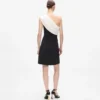 Draped one-shoulder dress