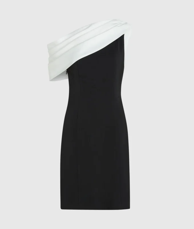 Draped one-shoulder dress