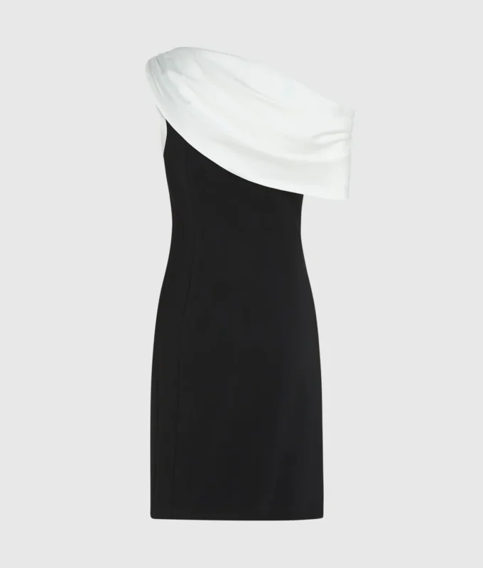 Draped one-shoulder dress