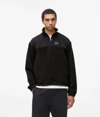 Fleece-genser med halv glidelås