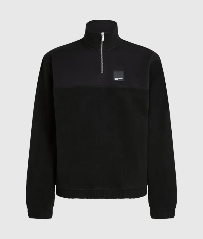 Fleece-genser med halv glidelås
