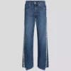 FRINGED MID-RISE RELAXED JEANS