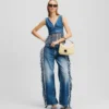 FRINGED RELAXED JEANS