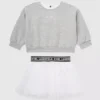 Gavesett med baby-sweatshirt og skjørt